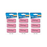 Paper Mate - 70501 Pink Pearl Premium Erasers,Large,Pack of 9, Beveled, Soft