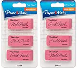 Paper Mate : Pink Pearl Eraser, Large, Three per Pack -:- Sold as 2 Packs of - 3 - / - Total of 6 Each by Paper Mate