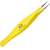 Fine Point Tweezers for Women and Men  Splinter, Ticks, Facial or Chin Hair, Brow and Ingrown Hair Removal  Sharp, Needle Nose, Stainless Steel, Surgical Tweezers Precision Pluckers Majestic Bombay