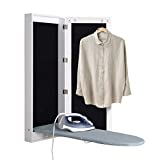 GLS Wall Mounted Ironing Board Cabinet with Vanity Mirror Hidden Away Wardrobe Foldable,White