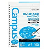 Kokuyo Campus Loose Leaf Paper - Sarasara - A5 - Dotted 6 mm Rule - 20 Holes - 100 Sheets