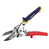 WORKPRO 10" Aviation Snips, Straight Cut Tin Snips, Metal Cutting Shears with Safety Latch and Hanging Hole, Cr-V Steel Sharp Teeth & Non-slip Handle