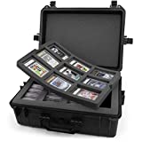 CASEMATIX XL Graded Card Storage Box 160+ Sports Card Case Compatible with BGS PSA FGS Graded Sports Trading Cards , Waterproof Graded Slab Case With Custom Card Carrying Case Foam Slots and Sports Cards Display