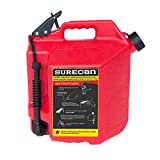 SureCan Child Proof Easy Pour Rotating Nozzle 5 Gallon Flow Control Plastic Gas Container Can, Red