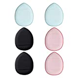 Lurrose 6pcs Mini Powder Puff Finger Size Makeup Loose Powder Puff Foundation Blending Sponge with Strap for Face Body Mineral Powder Wet Dry Cosmetic Tool
