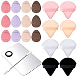 21 Pieces Powder Puffs for Face Powder Triangle Powder Puff Mini Makeup Puff Finger Puff Soft Water Drop Makeup Sponges with Makeup Spatula Makeup Tool for Foundation Concealer Cream