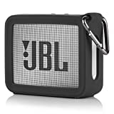 TXEsign Travel Protective Silicone Stand Up Carrying Case Compatible with JBL GO 2 Portable Bluetooth Waterproof Speaker (Black)
