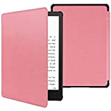KANNIL Slim Casefor 6.8" All-New Kindle Paperwhite(11th Generation, 2021) Kindle Paperwhite Signature Edition, Thinnest & Lightest Durable Premium PU Leather Smart Cover with Auto Sleep Wake (Pink)