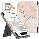 Dadanism Case for Kindle Paperwhite & Kindle Paperwhite Signature Edition(11th Gen 2021), Slim PU Auto Wake/Sleep Shell Cover Fit Kindle Paperwhite 2021 E-Reader, Triangular Geometric Marble Pink