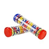 2PCS 8inchs Rain Maker Stick Tube Shaker Sensory Auditory Musical Instrument,Plastic Rainmaker Rainstick for Kids and Baby