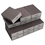 weideer 12 Pcs Sanding Sponge 60/80/100/120/180/220# Coarse Sanding Blocks Set for Brush Glasses Sanding Wood Sanding Metal Washable and Reusable YHMK-6S