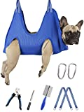 Kkiimatt 10 in 1 Pet Grooming Hammock Harness with Nail Clippers/Trimmer, Nail File, Comb,Breathable Dog Hammock Restraint Bag for Grooming, Dog Grooming Sling for Nail Trimming/Clipping