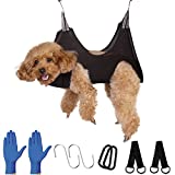 RRQKMBO Pet Dog Grooming Hammock for Small Dogs,Breathable Grooming Hammock Restraint Bag,Dog Grooming Harness Hanging,Dog Grooming Sling Helper for Bathing/Nail Clipping/Trimming and Ear/Eye Care.