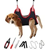 YoulePetHouse Dog Grooming Hammock Harness for Pet Nail Trimming, Breathable Pet Grooming Sling Restraint Bag with Nail Clippers/Trimmer, Nail File, Comb, Dog Grooming Hammock Helper for Nail