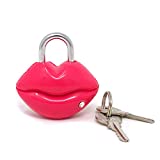 Honbay Sex Red Lip Lock Padlock with Keys for Suitcases, Backpacks and Lockers