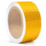 30ft X 2" Reflective Safety Tape Honeycomb Yellow for Trailers 2 Inch - Reflector Conspicuity Caution Warning Sticker Stickers High Intensity Waterproof