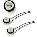 iJDMTOY (2) 3156 2-Wire Harness Pre-Wired Sockets As Repair, Replacement, Install LED Bulbs Compatible With Turn Signal Lights, DRL Lamps or Taillights