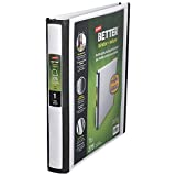 1" STAPLES Better View Binder with D-Rings, White
