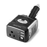 BESTEK 150W Power Inverter 12V to 110V Voltage Converter Car Charger Power Adapter with 2 USB Charging Ports (3.1A Shared) (150W)