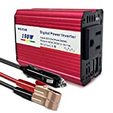 Vnvehepo 150W Car Power Inverter, DC 12V to 110V AC Converter, with 3.1A Dual USB Ports and 110V AC outlets, Car Outlet Adapter Car Plug Charger for Laptop Computer