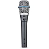 Shure BETA 87A Supercardioid Single-Element Vocal Condenser Microphone for Studio Recording and Live Performances with A25D Mic Clip and Storage Bag