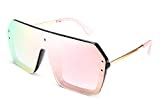 FEISEDY Classic Siamese One Piece Sunglasses Nice Rimless Stylish Retro Design for Women Men B2574