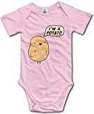 FOEVERLTF Infant Toddler Baby Girls Boys I'm A Potato Short Sleeve Romper Unisex Matching Funny Onesie Bodysuit Jumpsuit Pink, 0-6Month