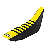 Enjoy MFG Ribbed Seat Cover for Suzuki DRZ 400 - Black Sides / Yellow Top / Black Ribs