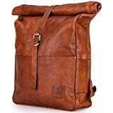 Berliner Bags Vintage Leather Backpack Paris XL, Large Waterproof Bookbag for Men and Women - Brown (Brown - Cognac)