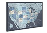 Push Pin Map United States on Canvas | Personalized Push Pin US Map | Large Push Pin Map of United States