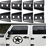 Hooke Road Black Door Hinge Cover for 2007-2018 Jeep JK Wrangler Unlimited 4-Door - 8PCS