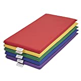 ECR4Kids 2-Inch Thick Rainbow Rest Nap Mats with Name Tag Holder, Phthalate-Free Portable Toddler Mat, Preschool & Daycare Sleeping Floor Mat, Napping Floor Mat, 5-Pack - Assorted