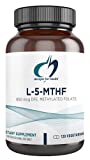 Designs for Health L-5-MTHF Folate, 500mcg (850mcg DFE) - Quatrefolic Active Vitamin B9 Methylfolate Supplement - Non-GMO, Gluten Free (120 Capsules)