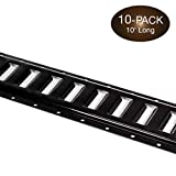 Ten 10-ft E Track Tie-Down Rail, Powder-Coated Steel ETrack TieDowns, Horizontal 10' E-Tracks, Pack of 10 Bolt-On Tie Down Rails for Cargo on Pickups, Trucks, Trailers, Vans