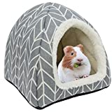 Tierecare Guinea Pig Hideout Hamster Bed Rabbit House Cave Accessories Cozy Hide-Out for Bunny Hedgehog Ferret Chinchilla&Other Small Animals (Grey)