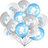 45 Pieces 12 Inch Elephant Latex Balloon Little Baby Shower Elephant Balloon for Baby Boy Girl Elephant Animal Themed Birthday Party Supplies Indoor Outdoor Decor (Blue)