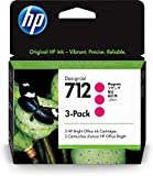 HP 712 Magenta 29-ml 3-Pack Genuine Ink Cartridges (3ED78A) for DesignJet T650, T630, T230, T210 & Studio Plotter Printers