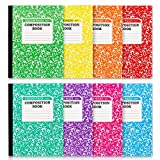 Composition Notebook, 8 Pack 8 Pastel Colors College Ruled Composition Books Bulk by Feela, Marble Cover Notepad Lined Cute Journal Notebooks for School Supplies Notes Taking Writing, 9.75 X 7.5 in