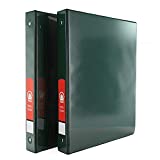 Emraw Super Great 1" 3-Ring View Binder with 2-Pockets - Available in Green - Great for School, Home, & Office (2-Pack)