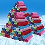 Cooling Towel, 32 x 12 Inch Microfiber Ice Towel, Cooling Cold Towel for Neck and Face Soft Breathable Chilly Towel for Yoga, Sport, Gym, Workout, Camping and More Activities, 10 Colors (80 Pack)