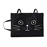 Sun Kea Cute Cat File Folders A4 Size Zippered Canvas Portfolio Document Pocket Students Stationery Organizer Handbag
