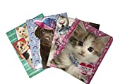 Set of 4 Cats and Dogs Folders (2 Pockets, 3 Rings). You do Receive Total 4 folders Having Different Pictures.