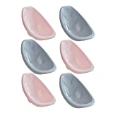 FlexSeating Leaf Floor Seat, Portable Plastic Scoop Rocker Chair, Flexible Seating for Classrooms and Daycares, Kids Gaming Chair, Childrens Indoor and Outdoor Chair, 6-Piece - Pink/Grey