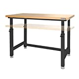 Seville Classics UltraHD Workbench Desk Table, 48" Height Adjustable, Satin Graphite