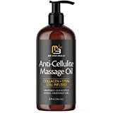 M3 Naturals Anti Cellulite Massage Oil Infused with Collagen and Stem Cell Help Tighten Tone Stretch Marks | Skin Firming Cellulite Remover Treatment | 8 Fl Oz