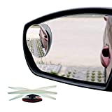 Ampper Oval Blind Spot Mirrors, Frameless 360 Degree Adjustabe HD Glass Convex Wide Angle Rear View Car SUV Stick On Lens (Pack of 2)