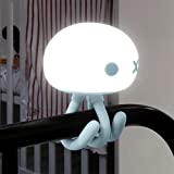 Kids Night Light Rechargeable LED Night Light for Baby  Dimmable Baby Touch Control Lights with Charging 1800mAh  Lovely Jellyfish Shape (Blue + IR Remote Contol)