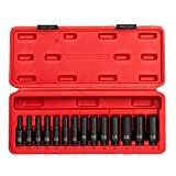 Sunex 1831, 1/4 Inch Drive Deep Magnetic Impact Socket Set, 14-Piece, Metric, 4mm - 15mm, Cr-Mo Alloy Steel, Heavy Duty Storage Case, Meets ANSI Standards