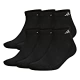 adidas Men's Athletic Cushioned Low Cut Socks (6-Pair), Black/Aluminum 2, Large