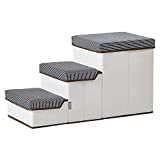 Woolly Pet in style Pet Storage Stepper, Foldable Multi-Tier pet Stairs with Size of 20''x11''x12.5'', can Hold up to 20lbs Small&Medium Size Dogs (Navy(3T), Striped)